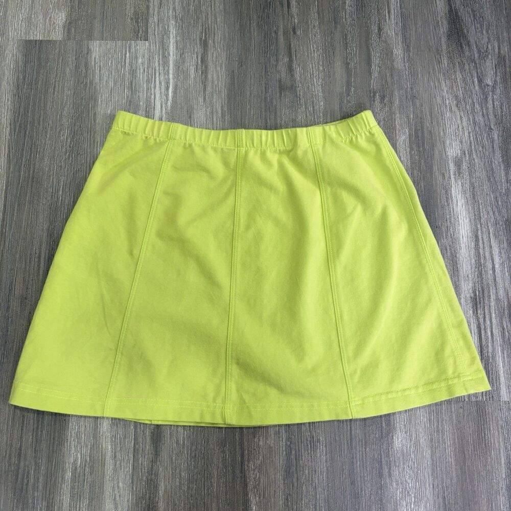 LBH Lime Green Mini Skirt Large Neon Micro Y2K Rave Party Festival Clubwear Rave